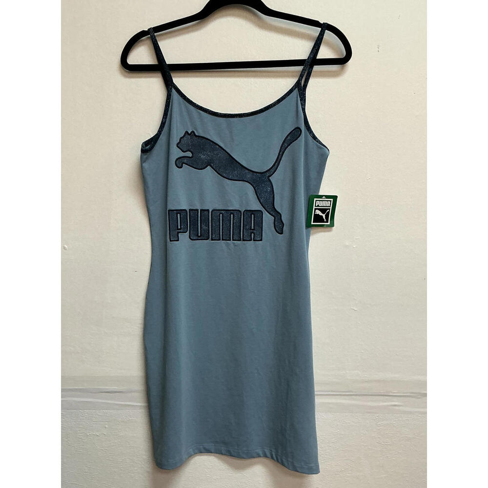 Puma Women's Blue Spaghetti Strap Tank Top Medium Fast Free Shipping